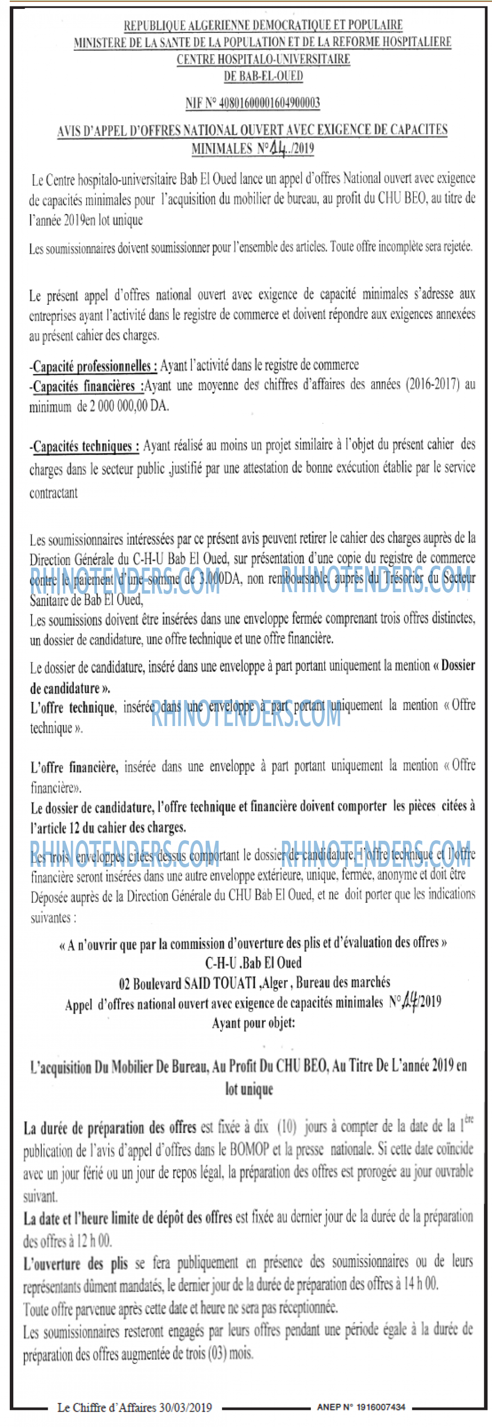 Le Chiffre d'Affaires