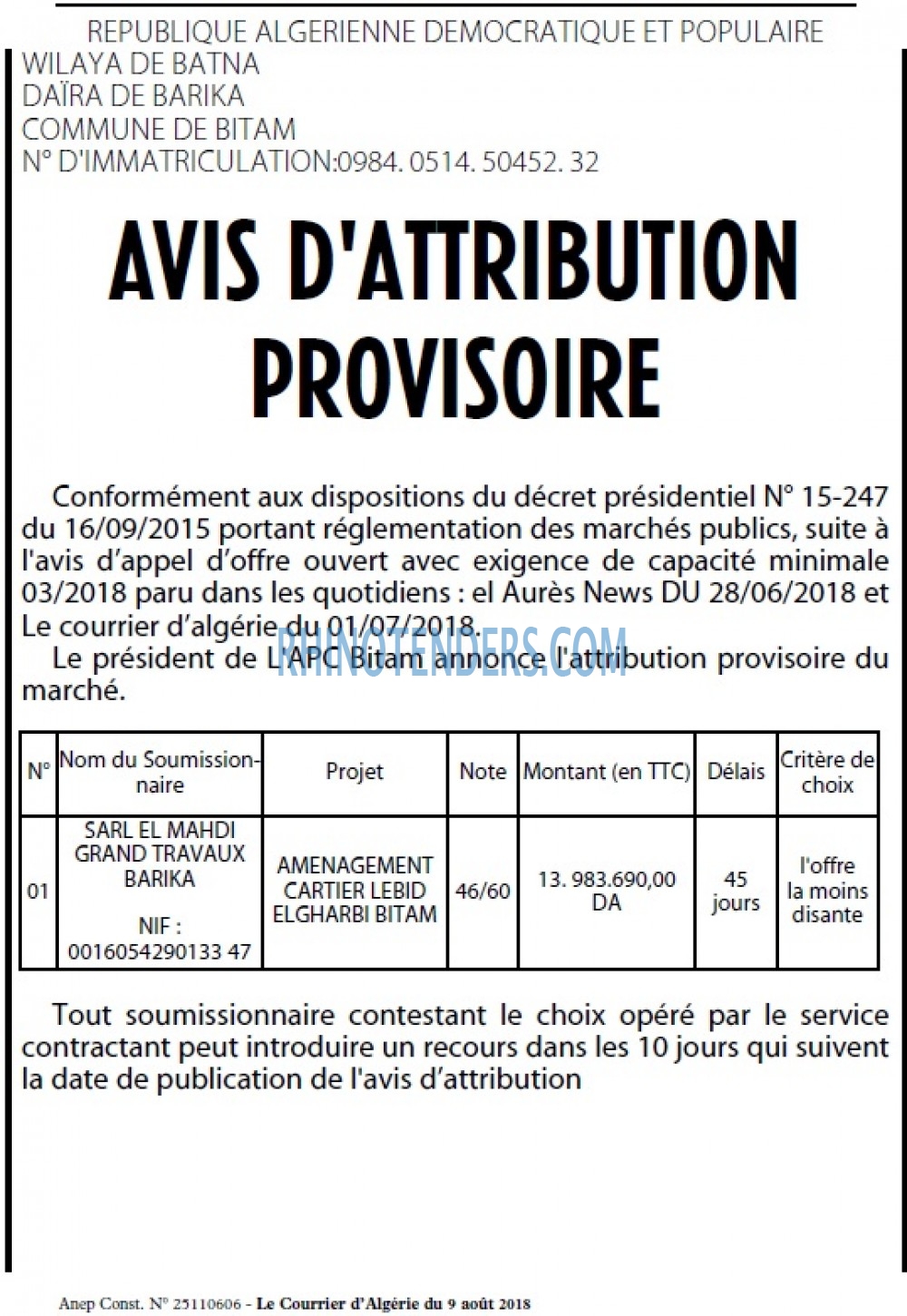 Le Courrier d'Algerie