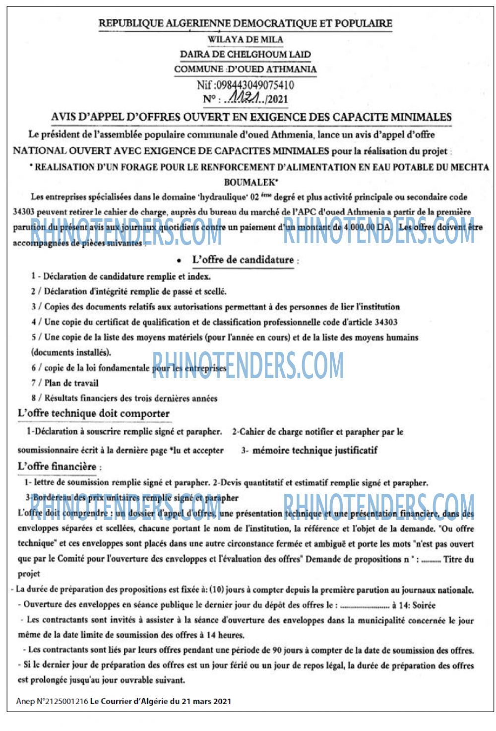 Le Courrier d'Algerie