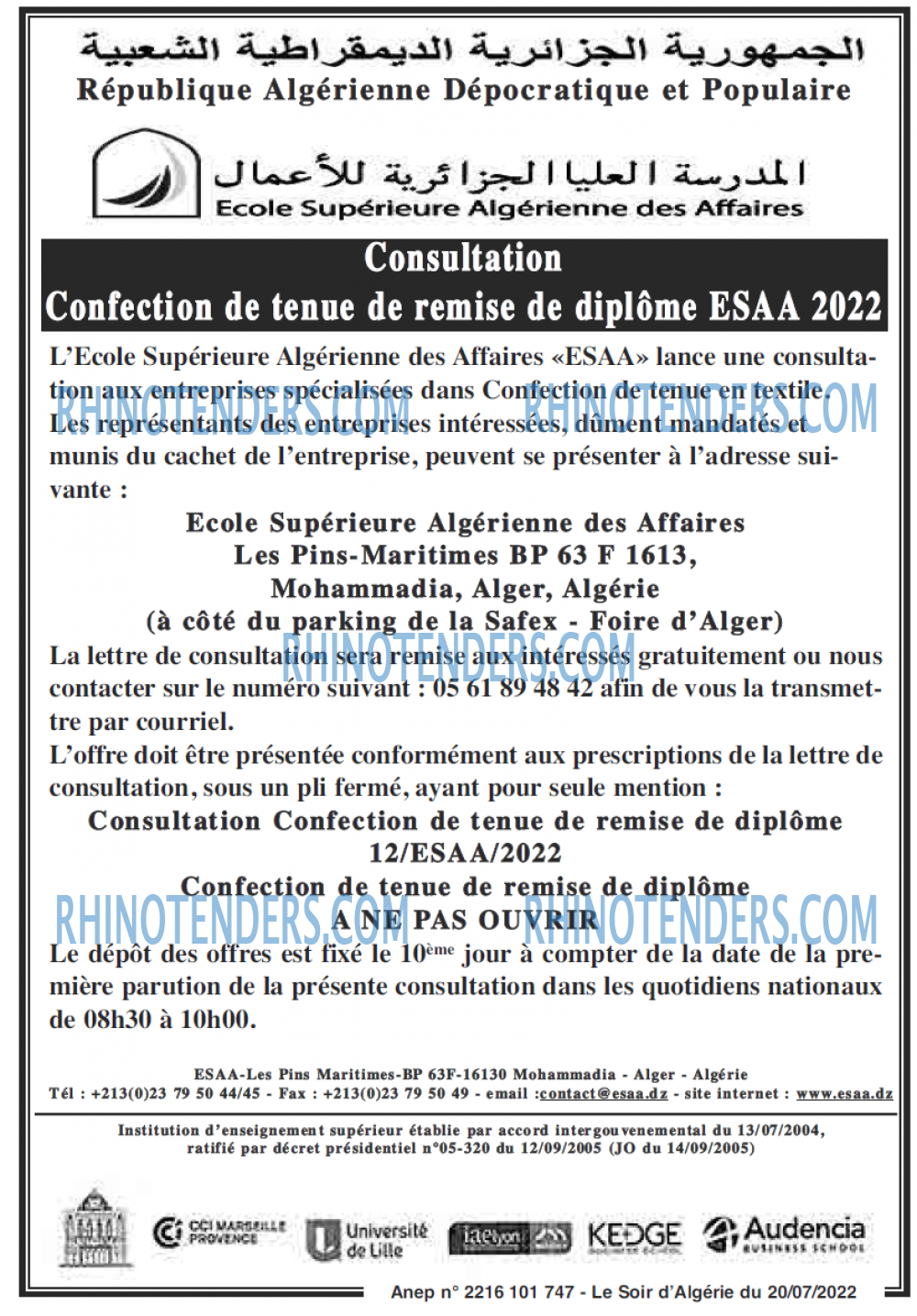 LE SOIR D'ALGERIE