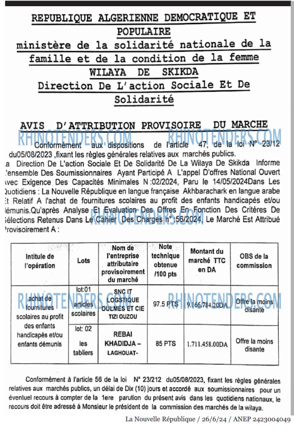 NOUVELLE REPUBLIQUE