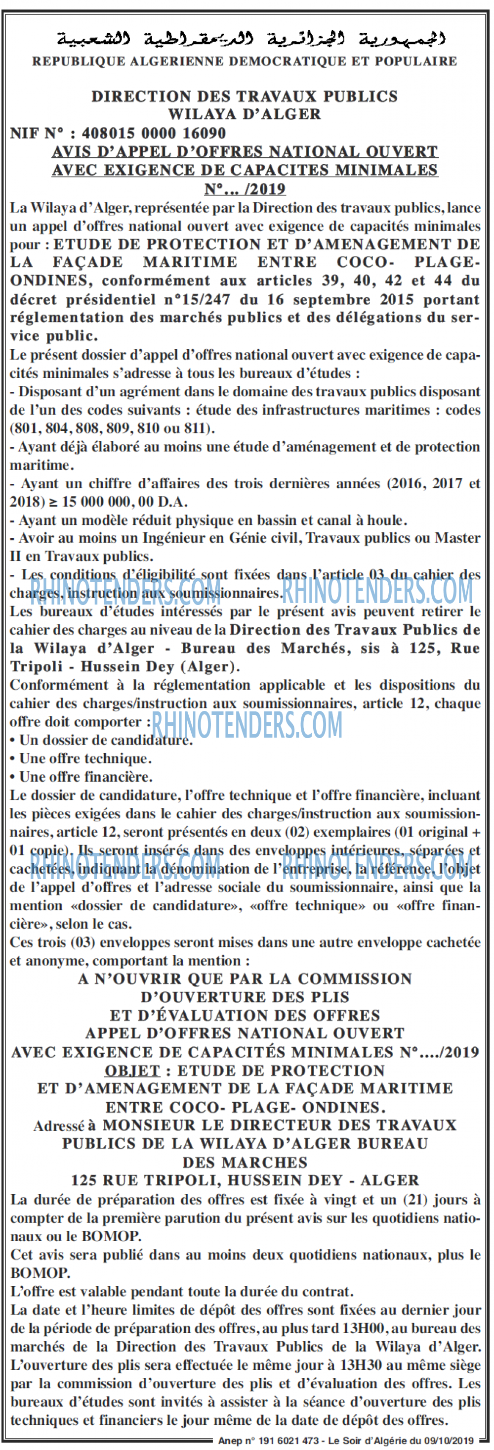 LE SOIR D'ALGERIE