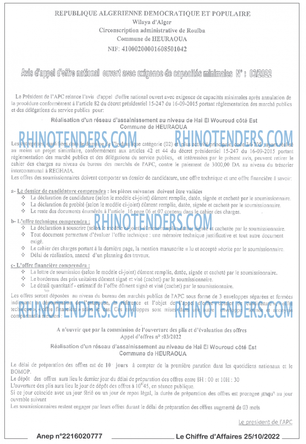 Le Chiffre d'Affaires