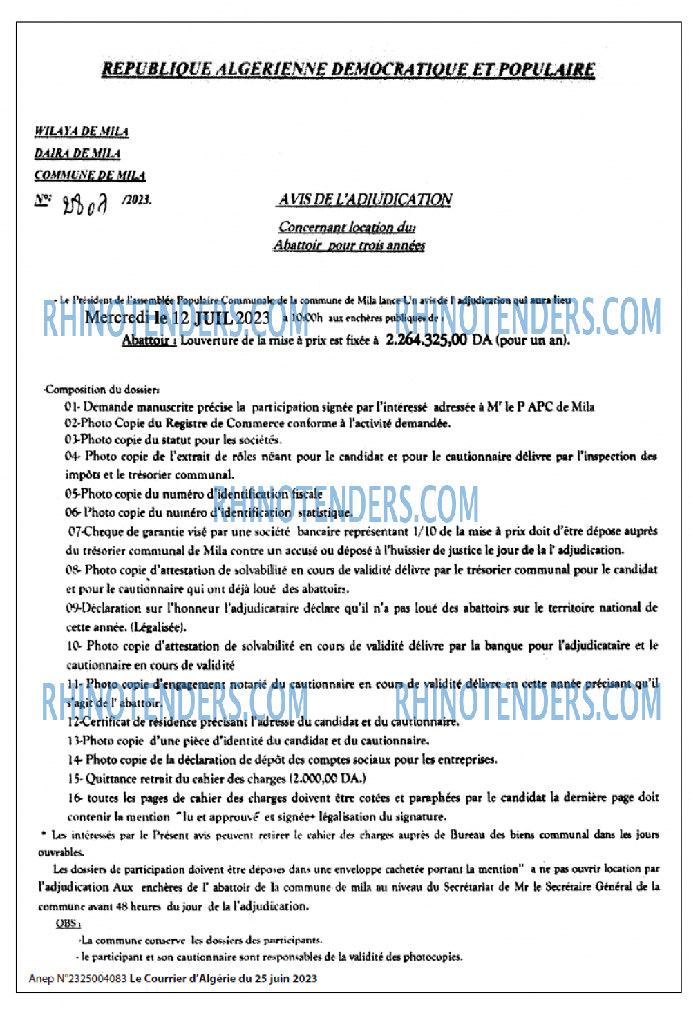 Le Courrier d'Algerie