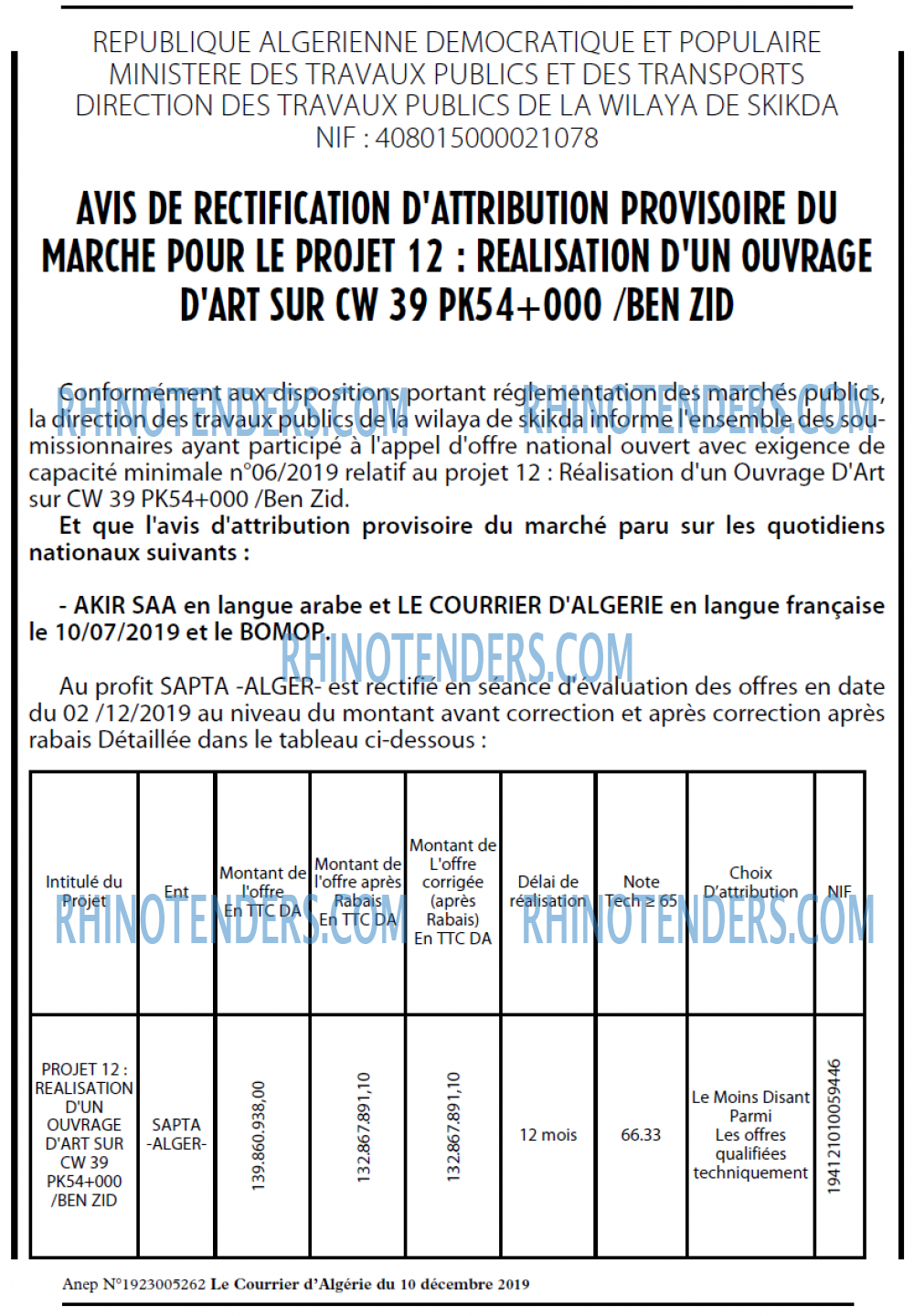Le Courrier d'Algerie