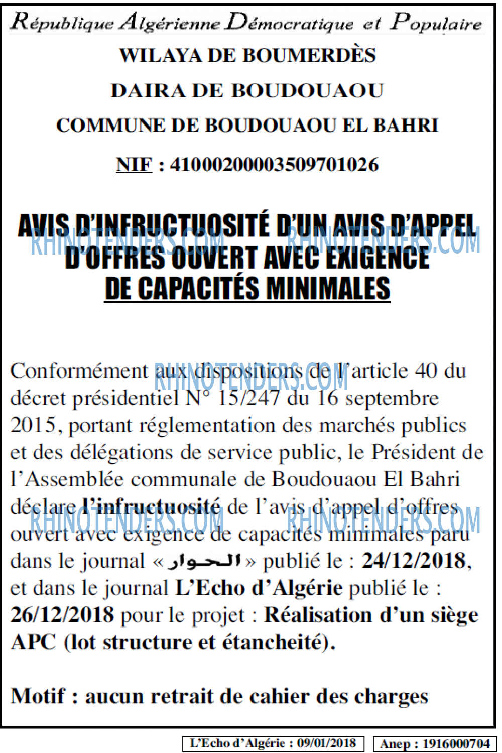 L'ECHO D'ALGERIE