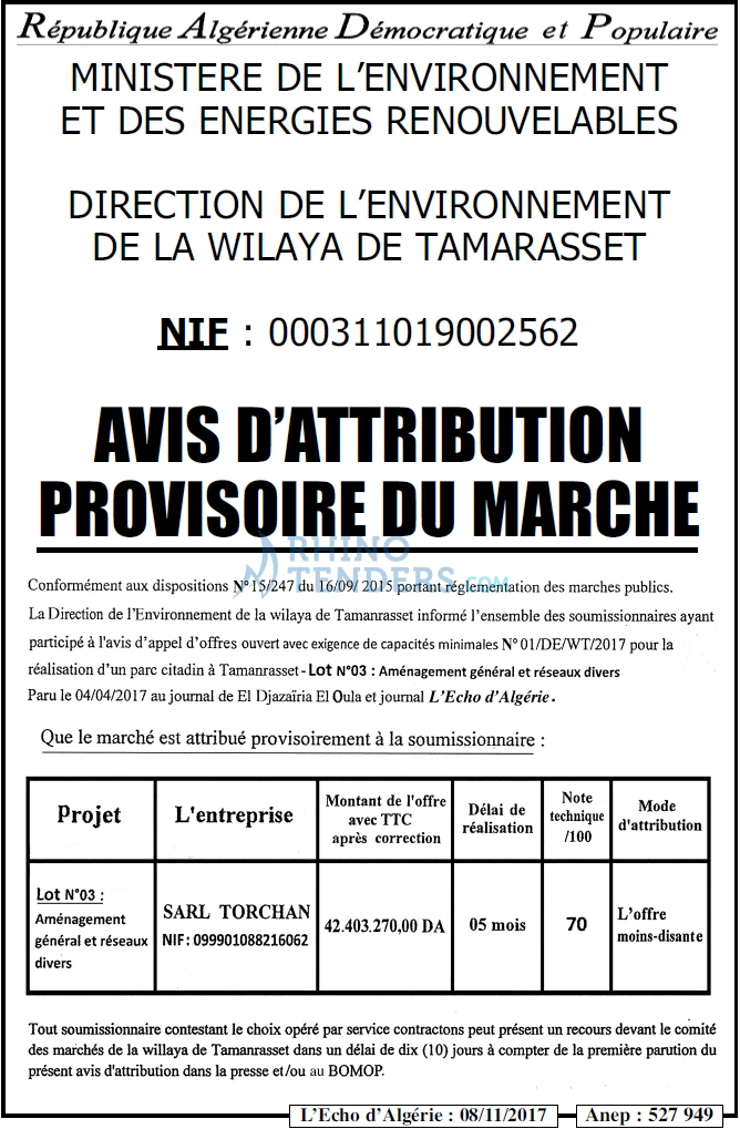 L'ECHO D'ALGERIE