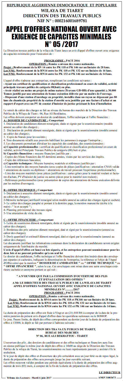 TRIBUNE DES LECTEURS