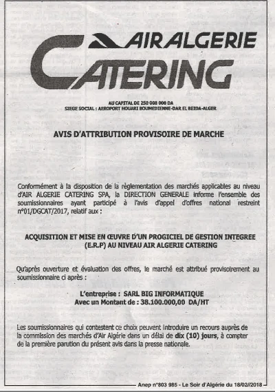 LE SOIR D'ALGERIE