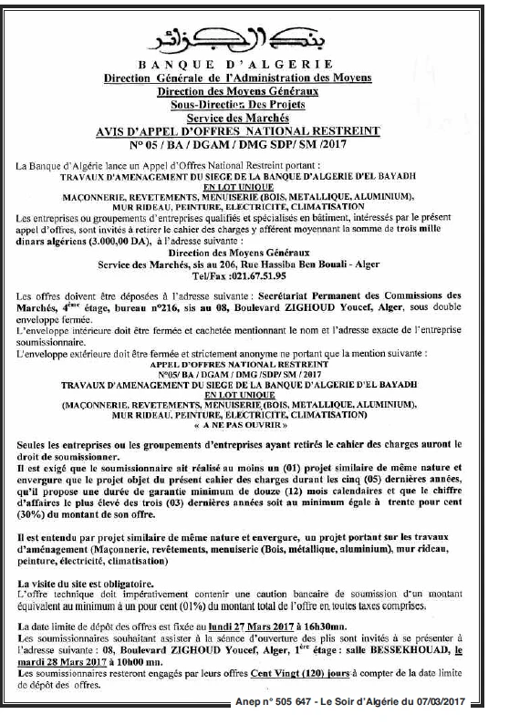 LE SOIR D'ALGERIE