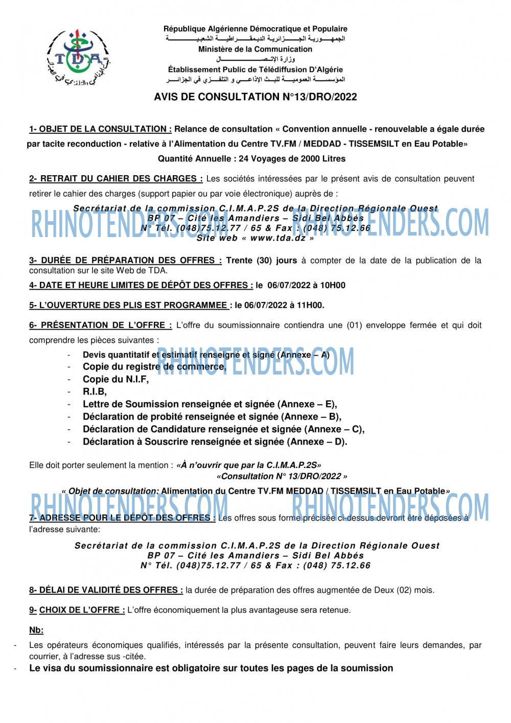TDA - Télédiffusion d'Algérie