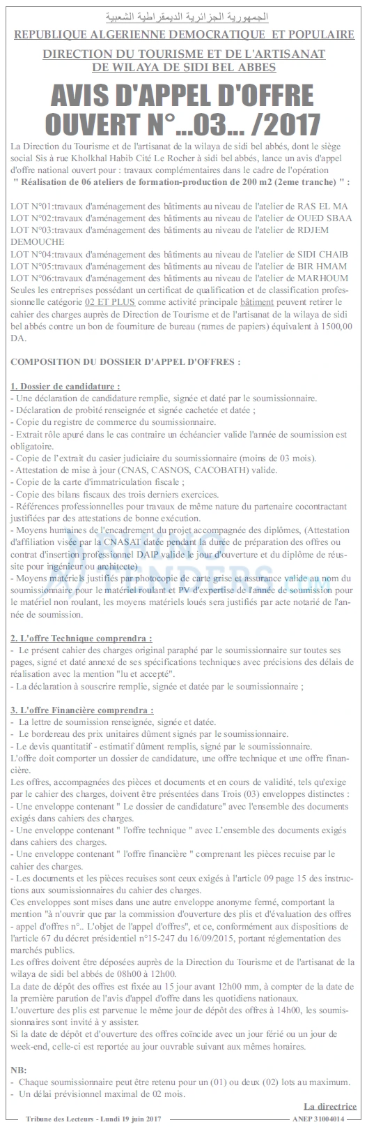 TRIBUNE DES LECTEURS