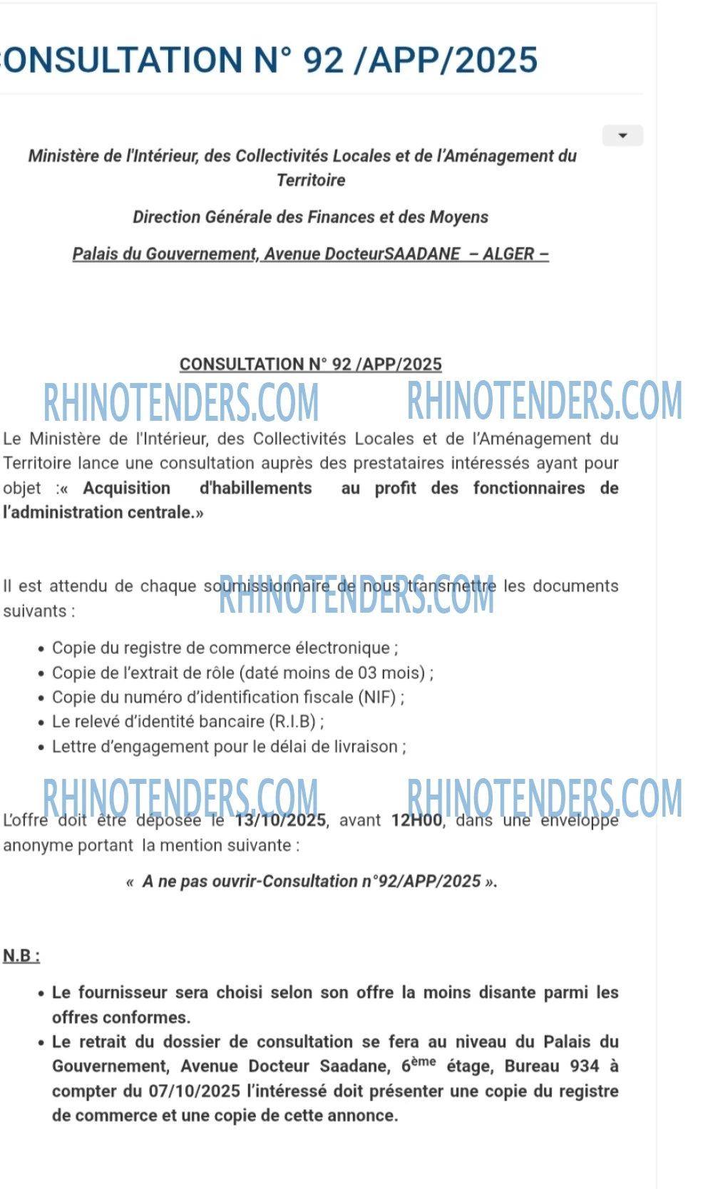 Rhinotenders