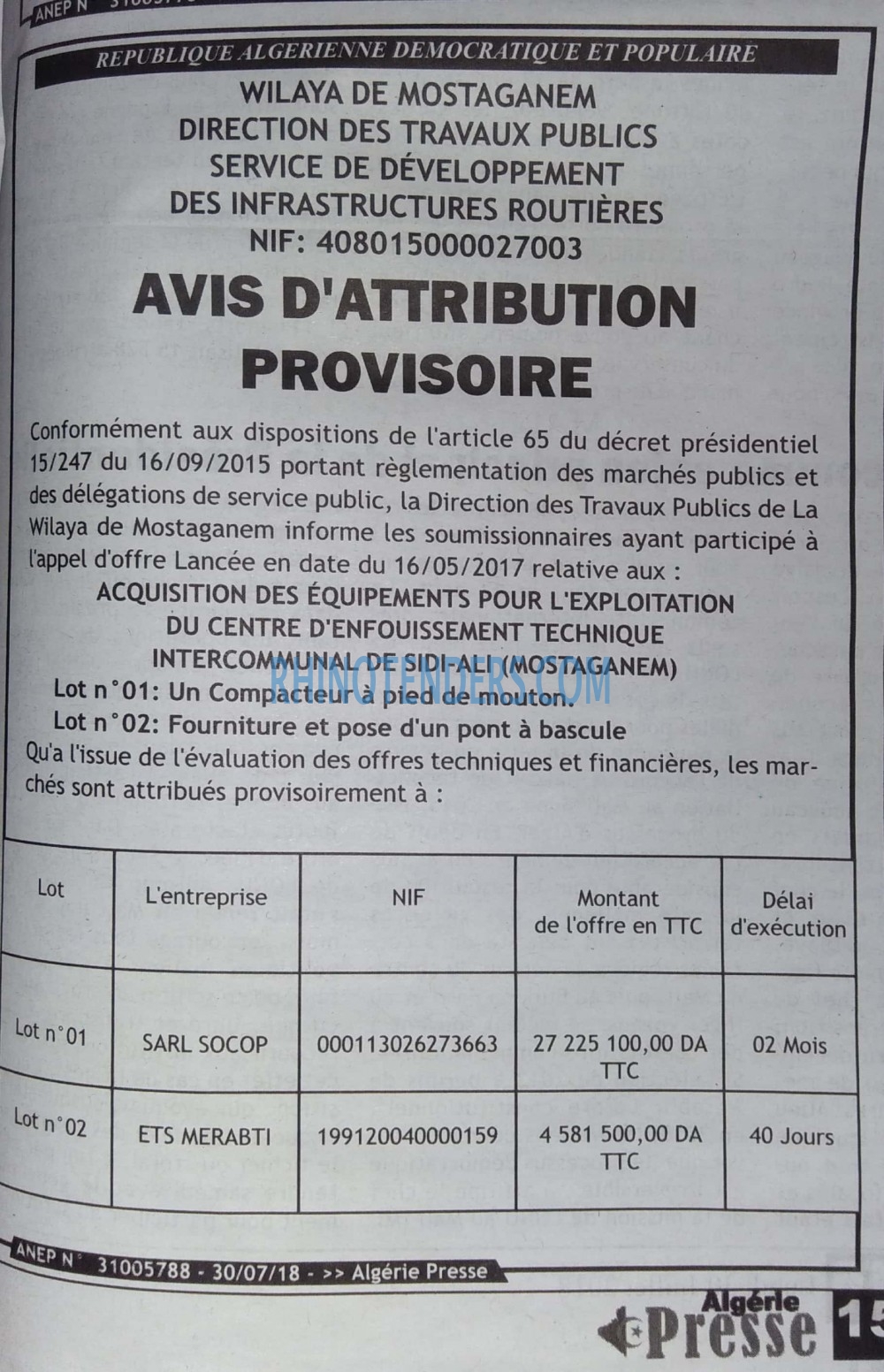 ALGERIE PRESSE