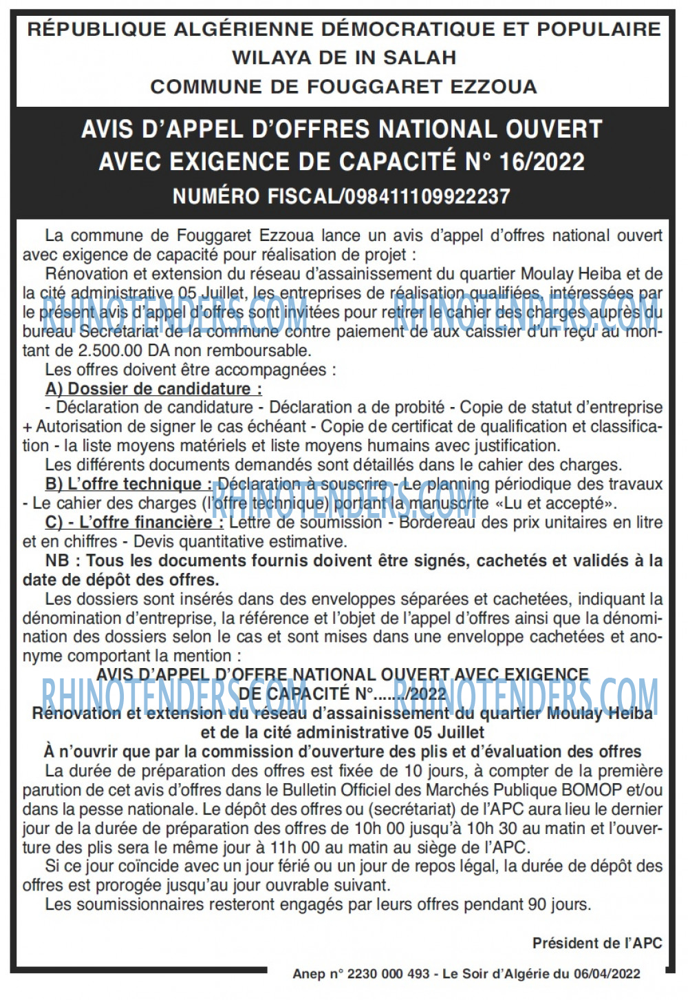 LE SOIR D'ALGERIE