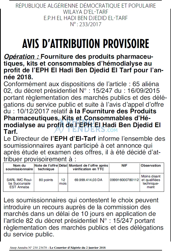 Le Courrier d'Algerie