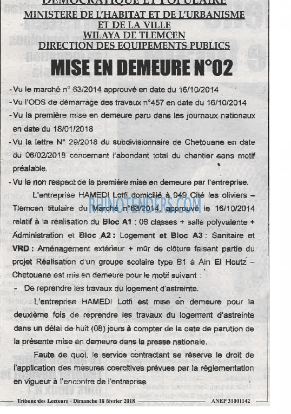 TRIBUNE DES LECTEURS