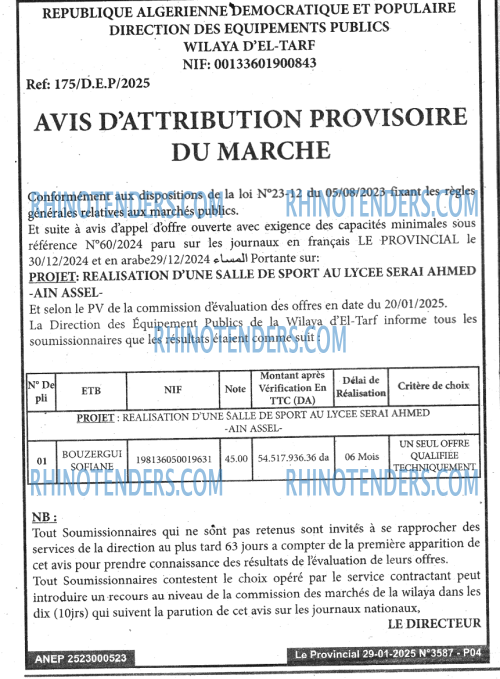 LE PROVINCIAL