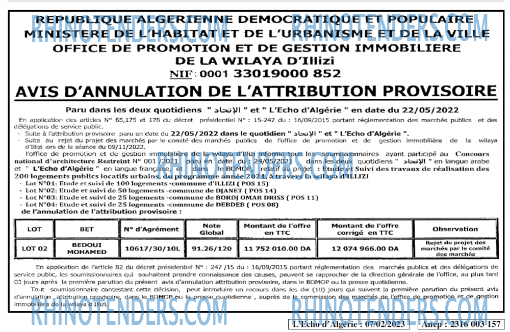 L'ECHO D'ALGERIE