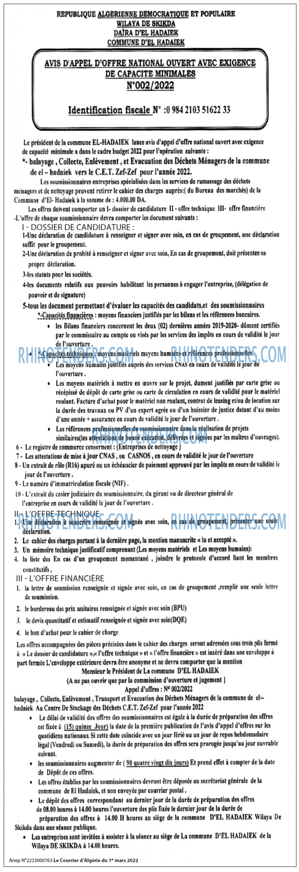 Le Courrier d'Algerie