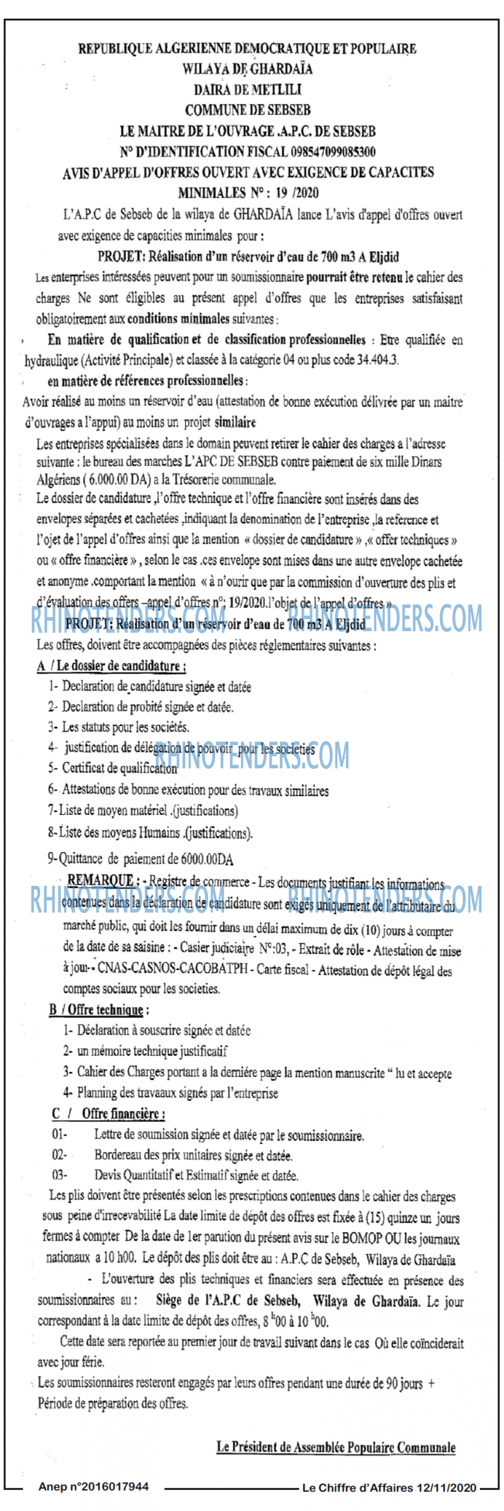 Le Chiffre d'Affaires