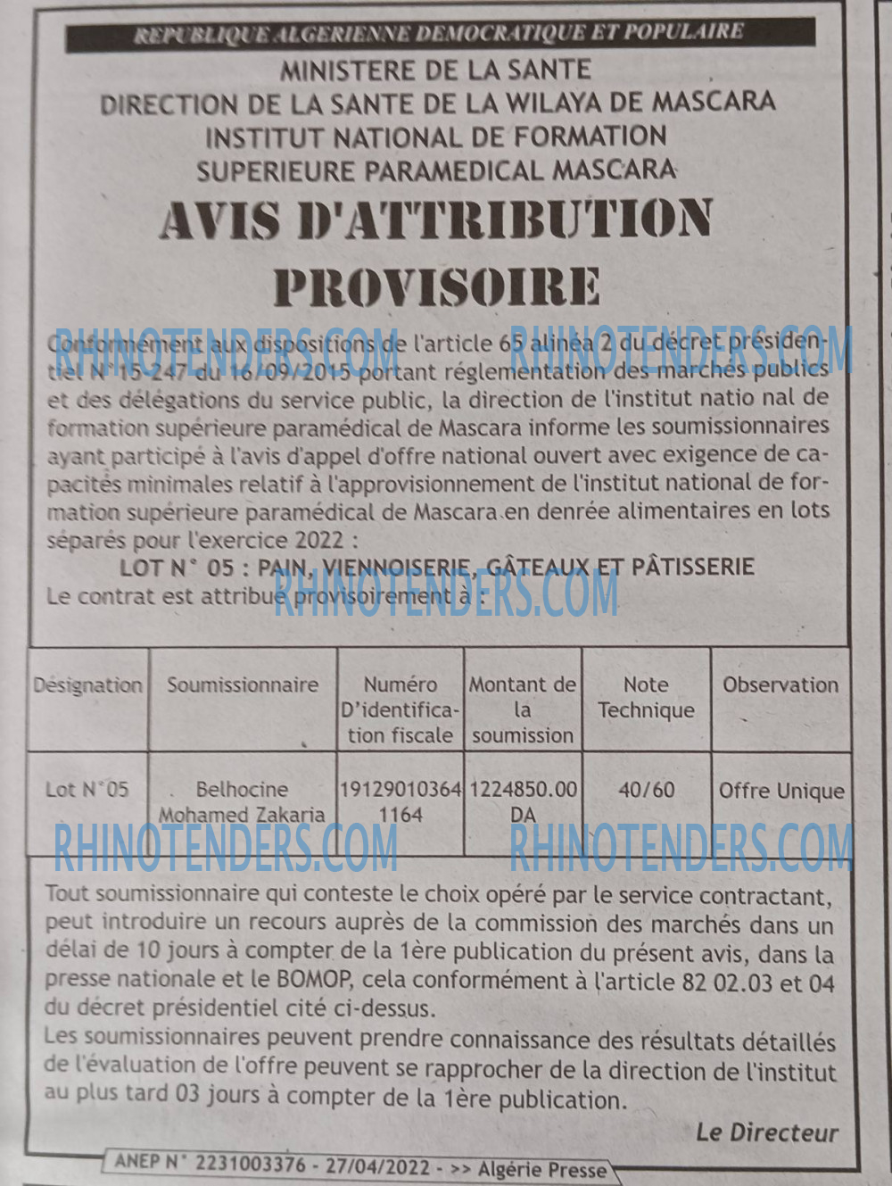 ALGERIE PRESSE