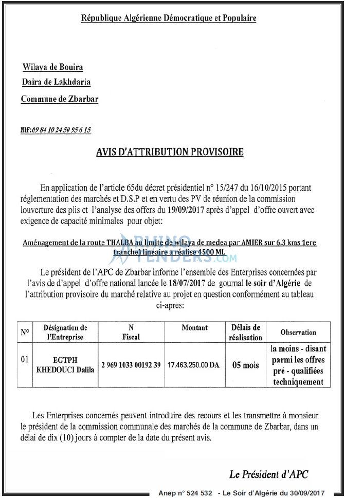 LE SOIR D'ALGERIE