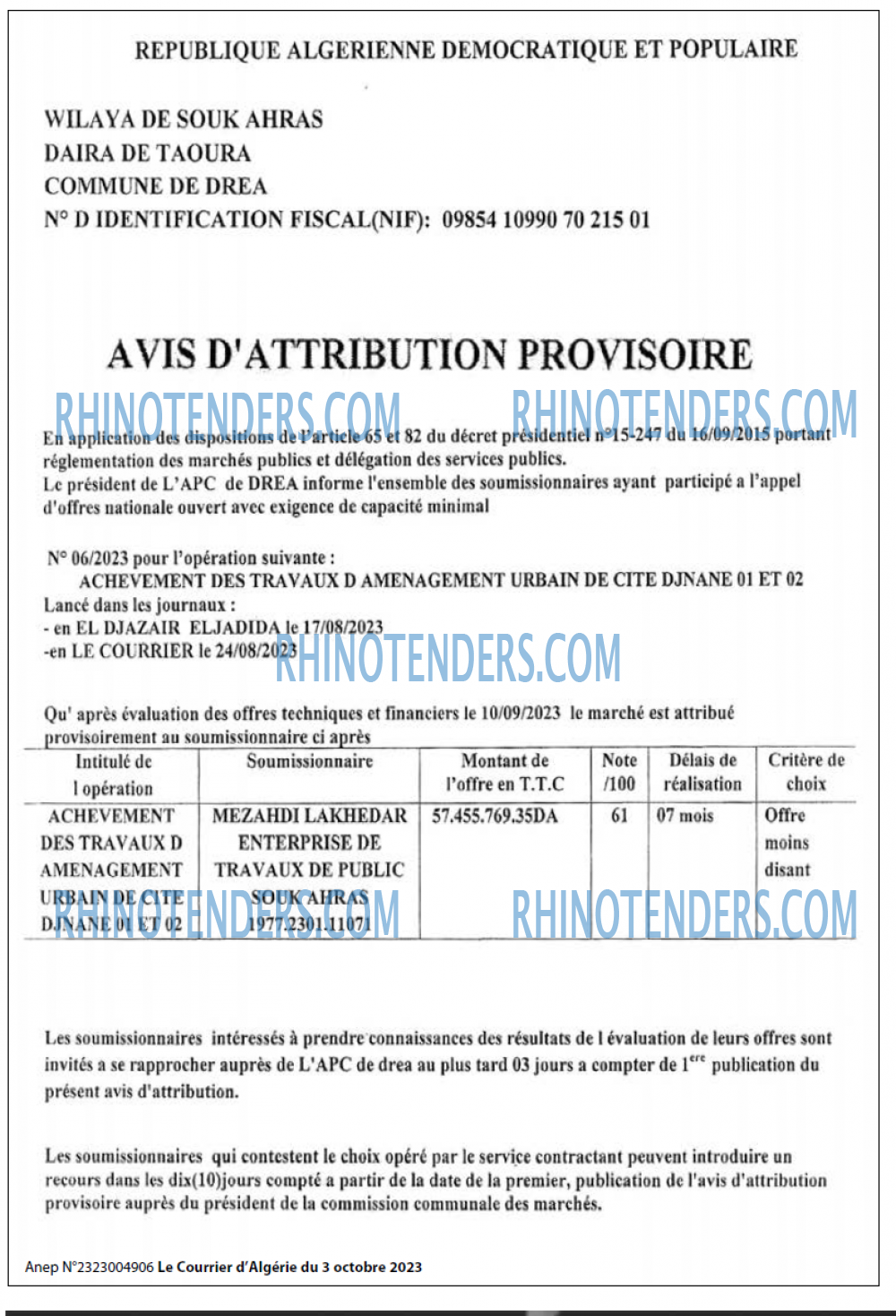 Le Courrier d'Algerie