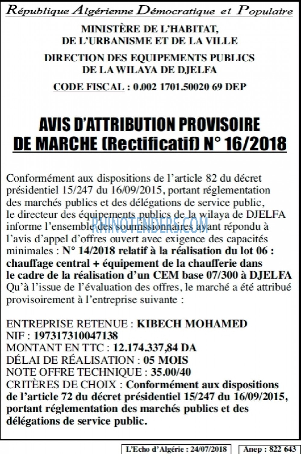 L'ECHO D'ALGERIE