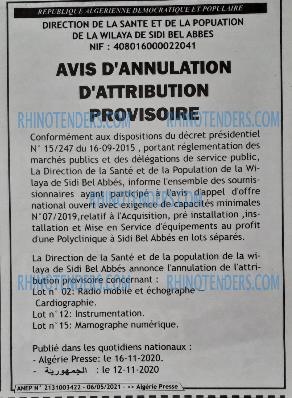 ALGERIE PRESSE