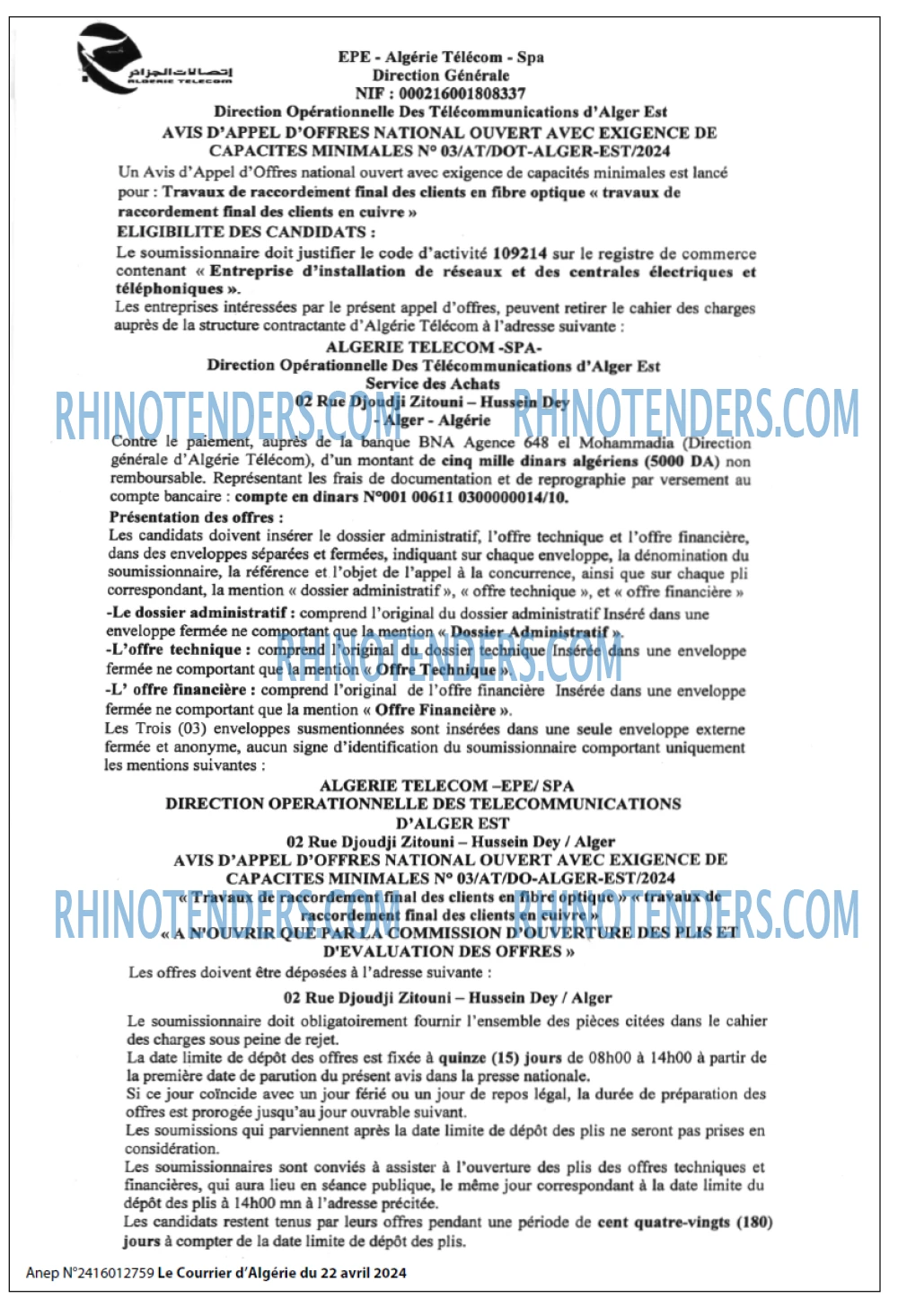 Le Courrier d'Algerie