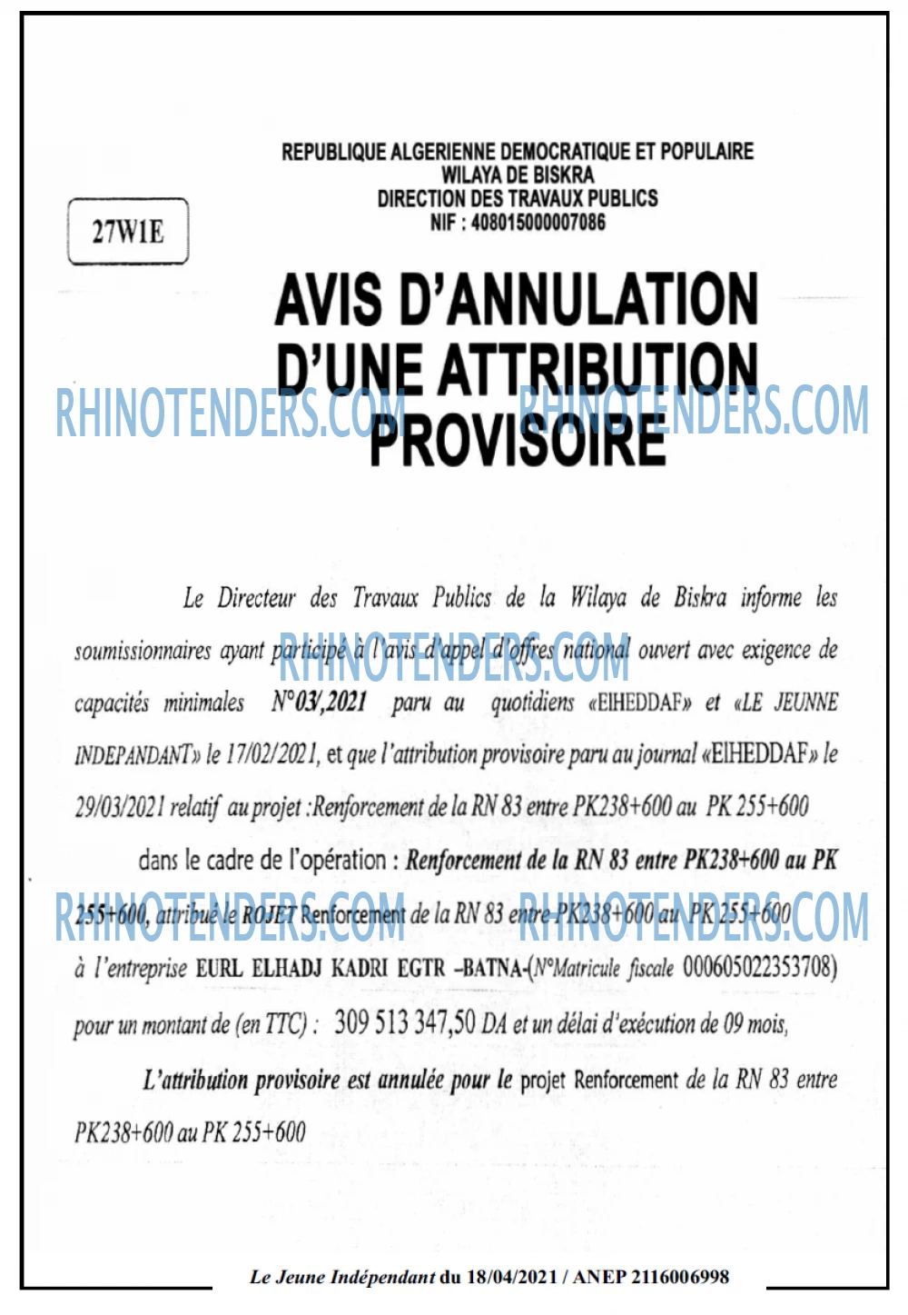 Jeune Independant