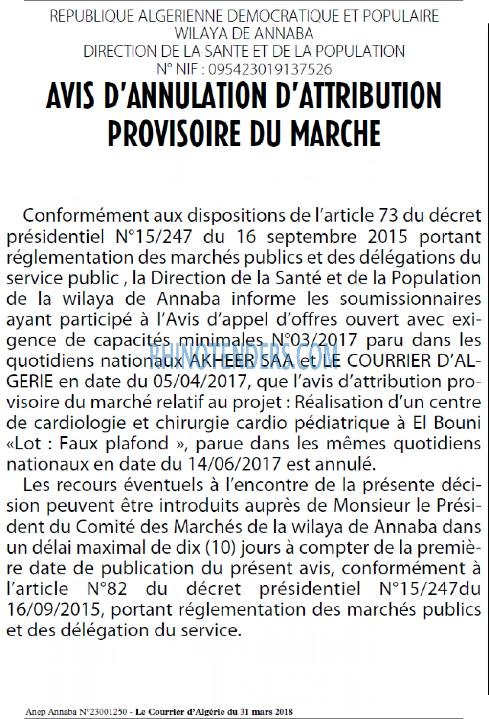 Le Courrier d'Algerie