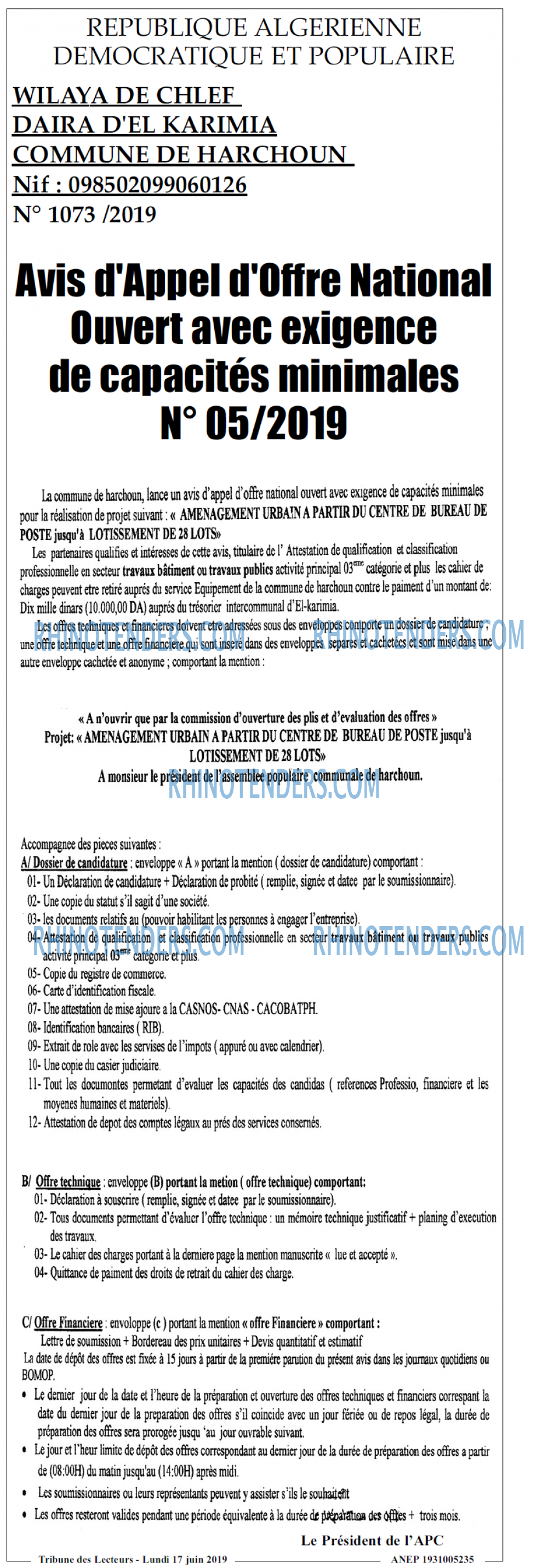 TRIBUNE DES LECTEURS