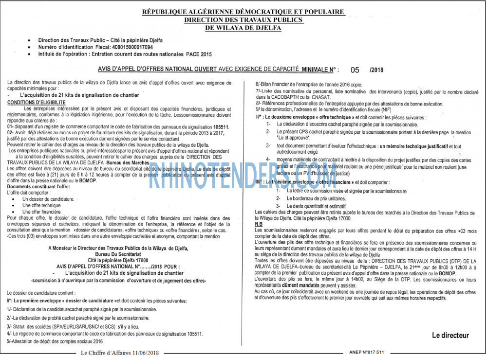 Le Chiffre d'Affaires
