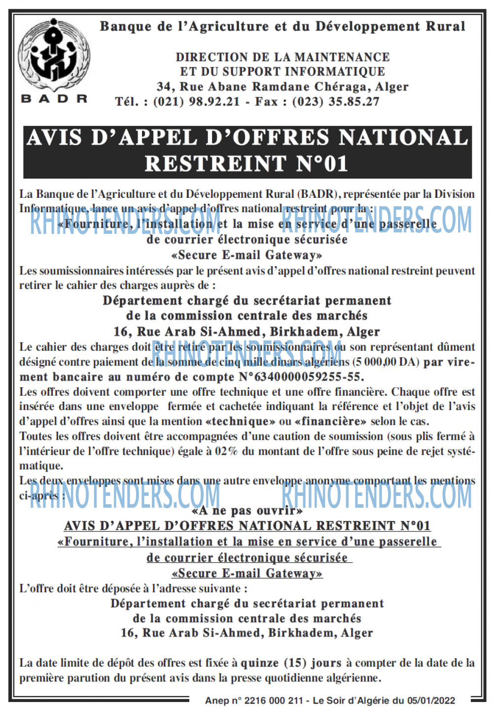 LE SOIR D'ALGERIE