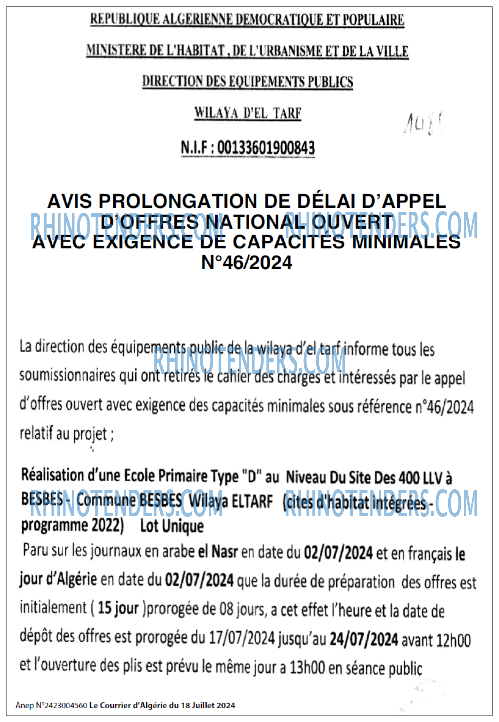 Le Courrier d'Algerie