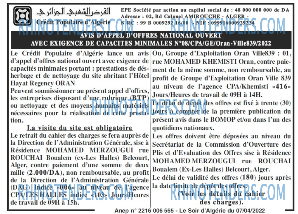 LE SOIR D'ALGERIE