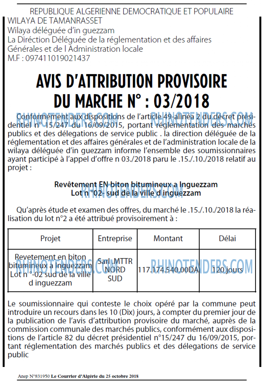 Le Courrier d'Algerie