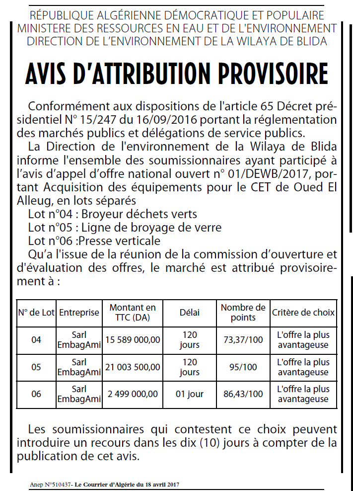 Le Courrier d'Algerie