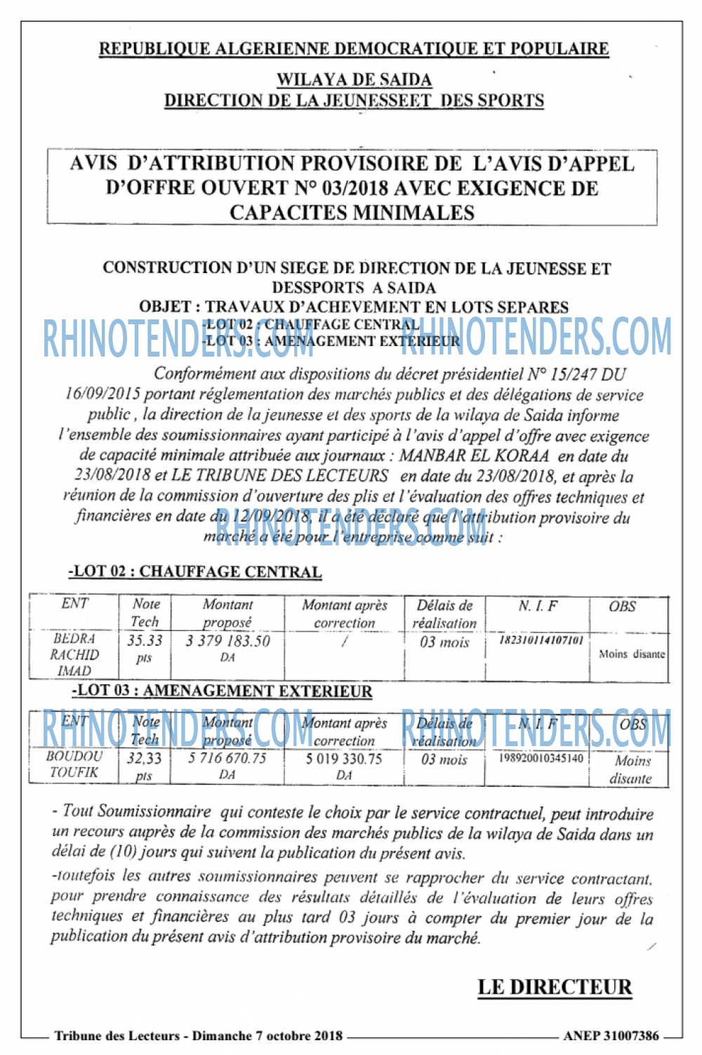 TRIBUNE DES LECTEURS
