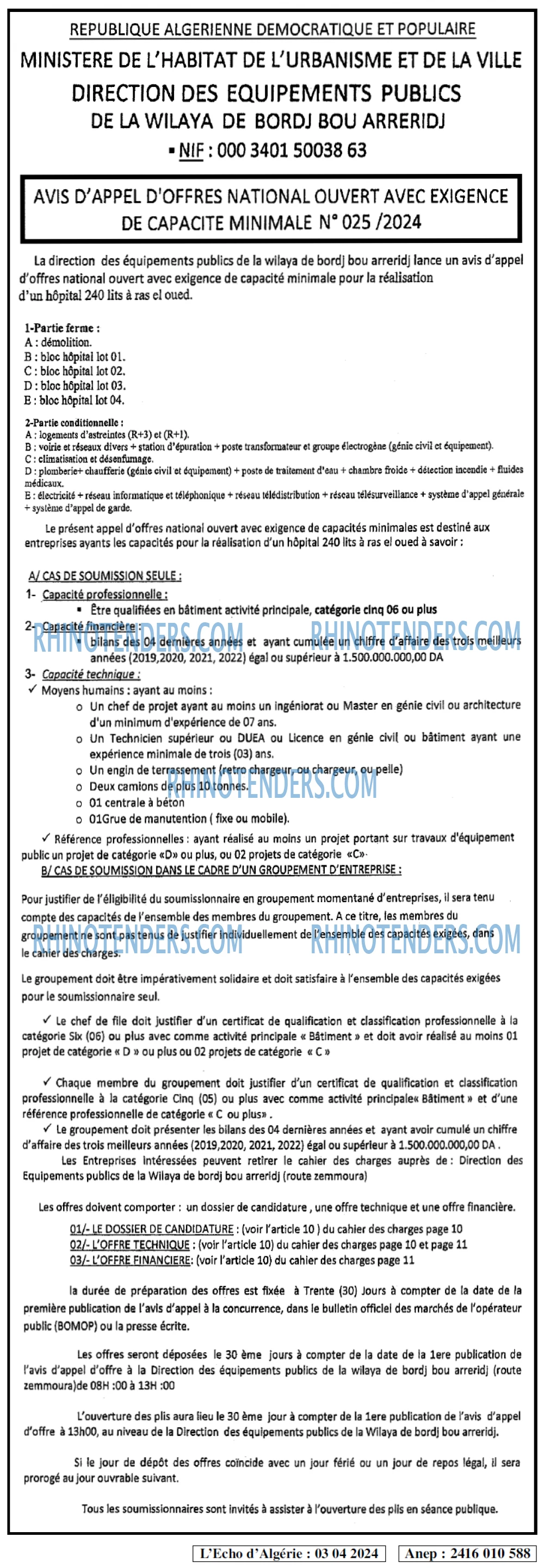 L'ECHO D'ALGERIE