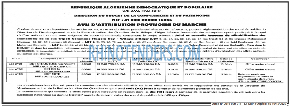 LE SOIR D'ALGERIE