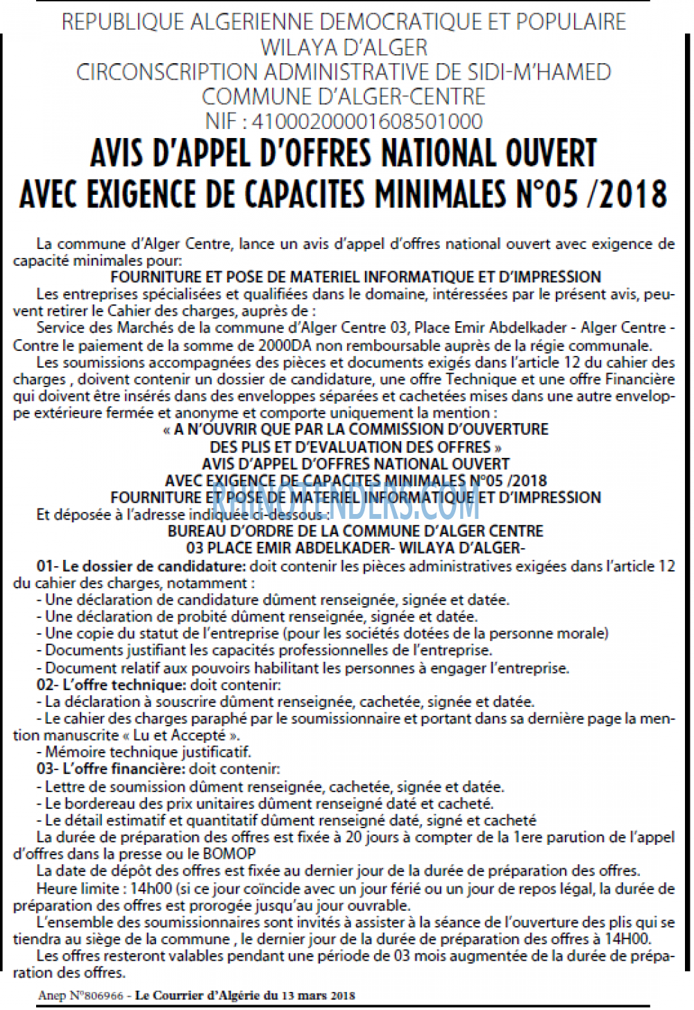 Le Courrier d'Algerie