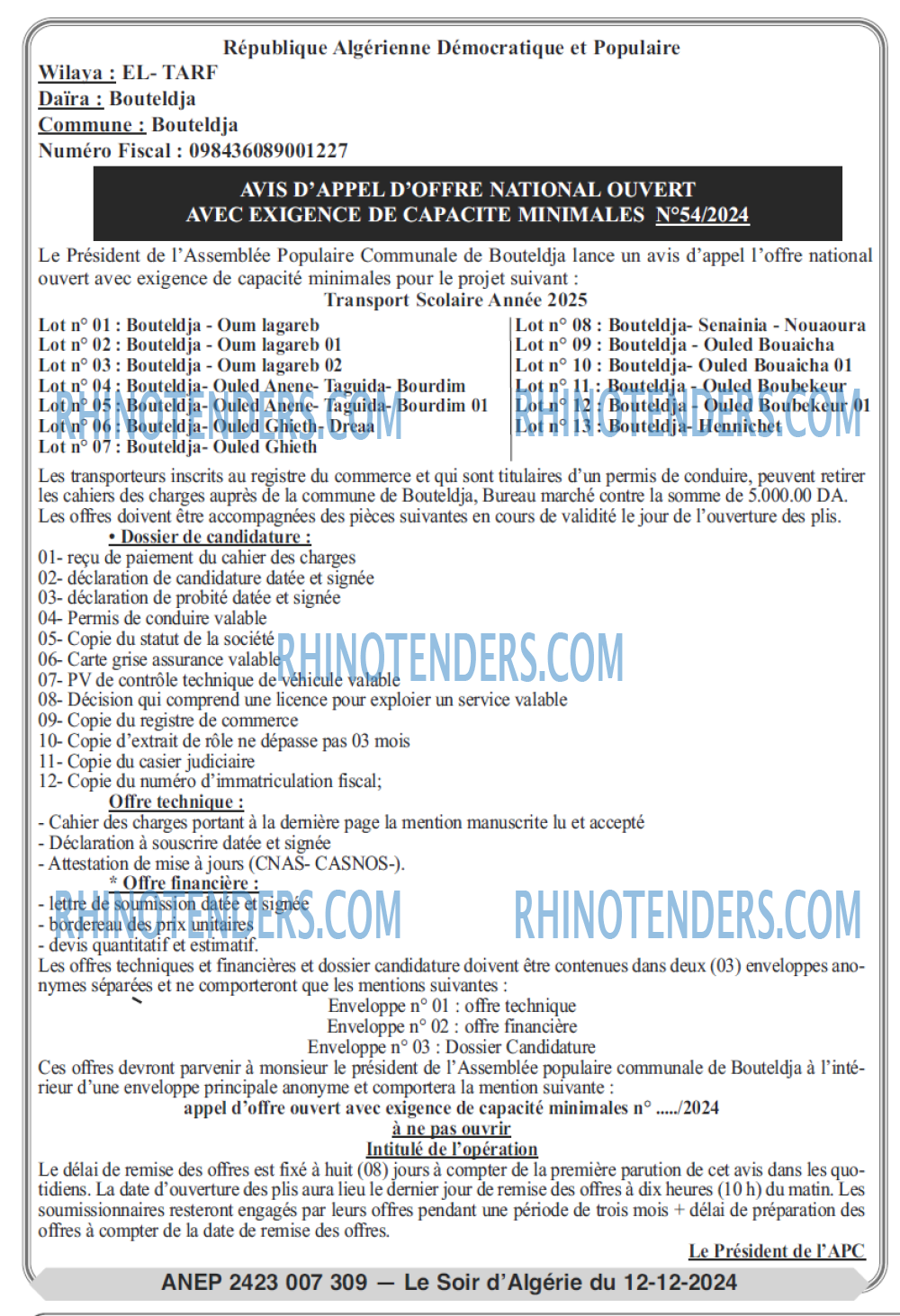 LE SOIR D'ALGERIE