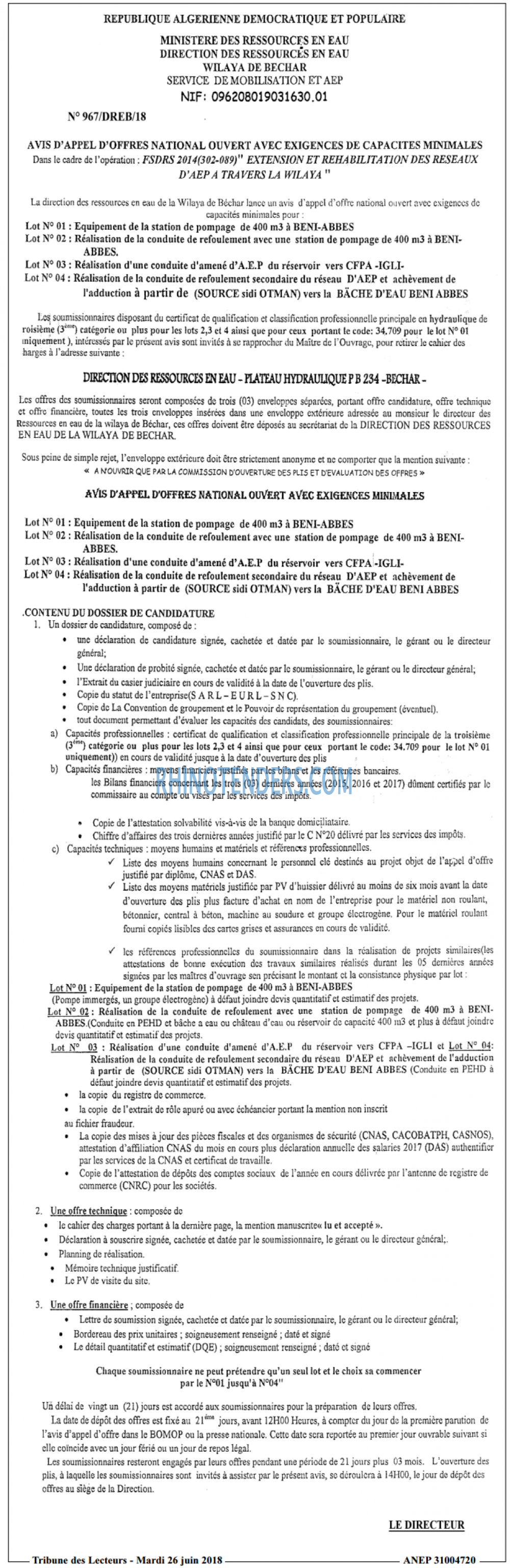 TRIBUNE DES LECTEURS