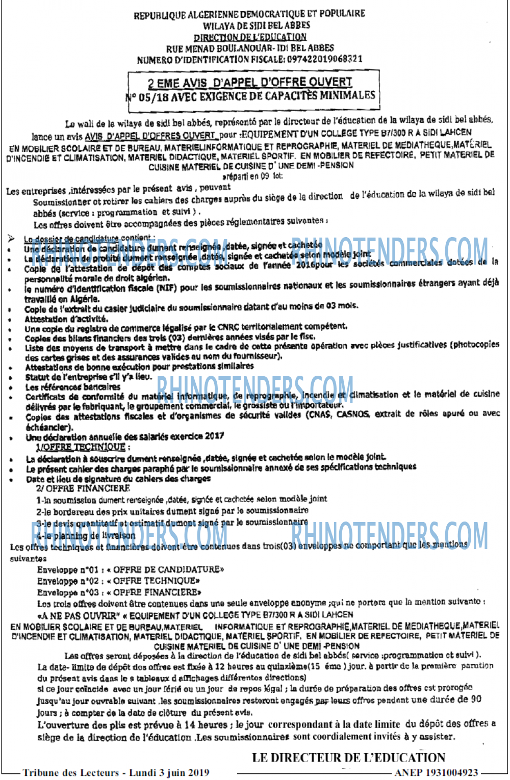 TRIBUNE DES LECTEURS