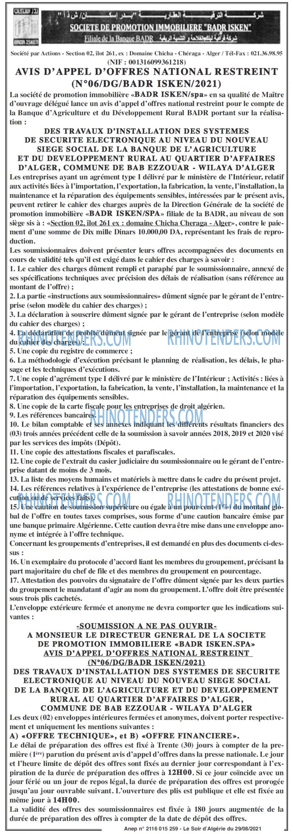 LE SOIR D'ALGERIE
