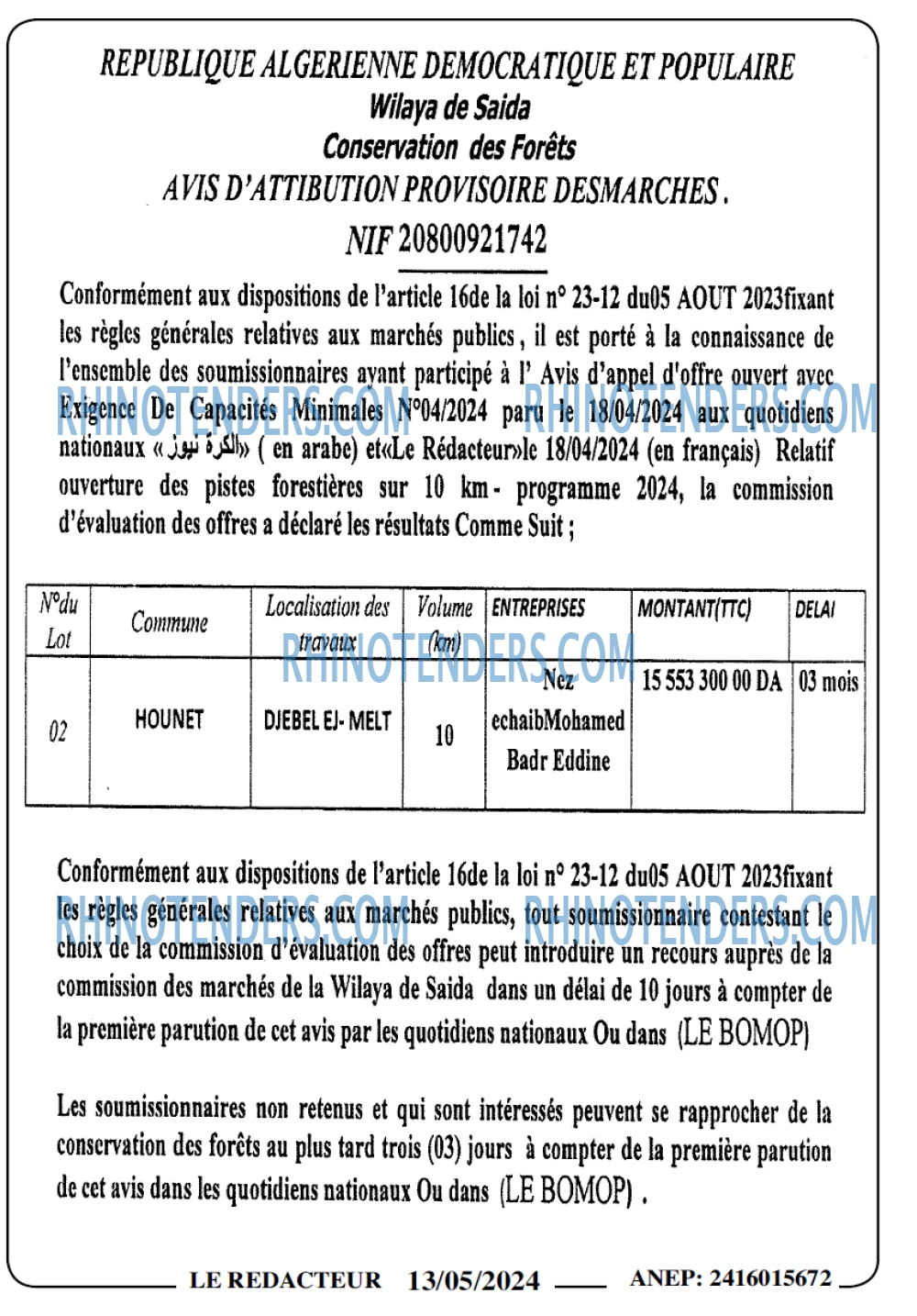 LE REDACTEUR