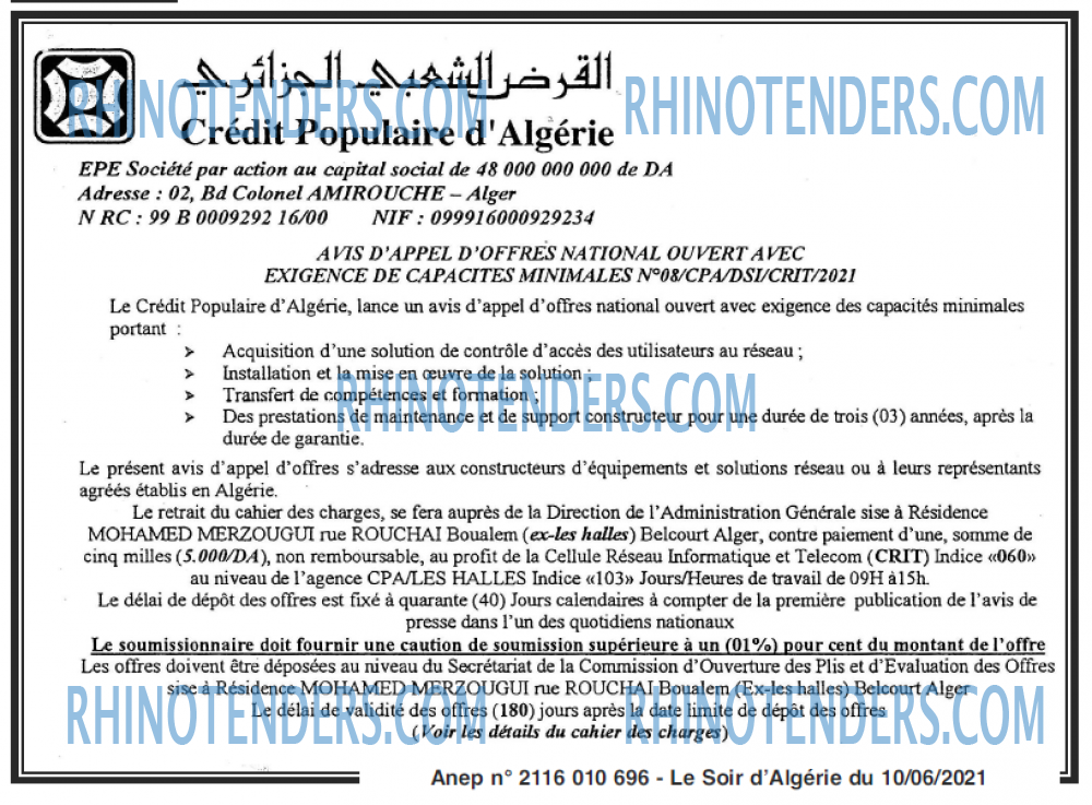 LE SOIR D'ALGERIE